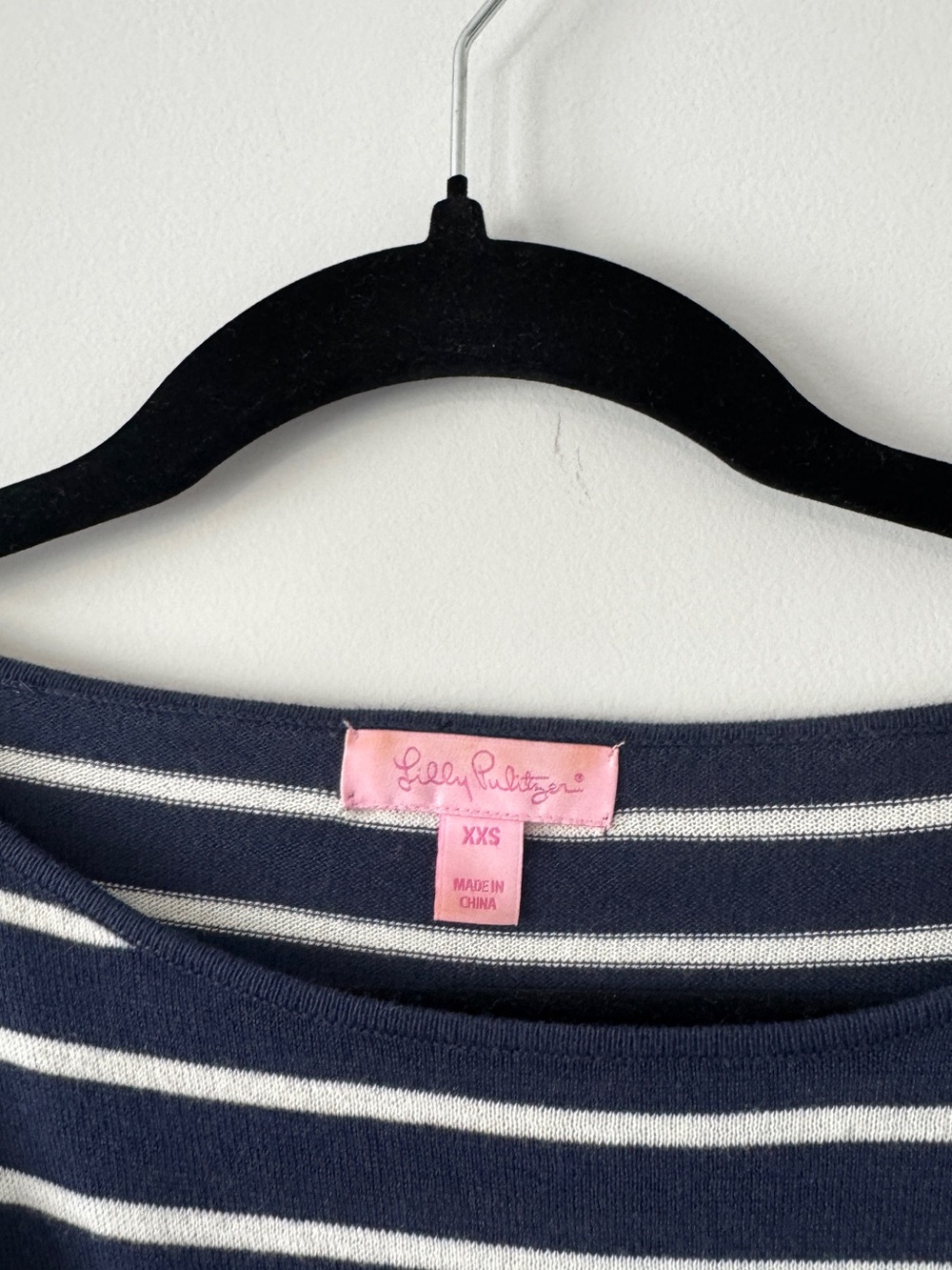 Lilly Pulitzer Elba Sweater Navy White Coastal Shell Stripe Tassel Oversized XXS - Picture 6 of 7